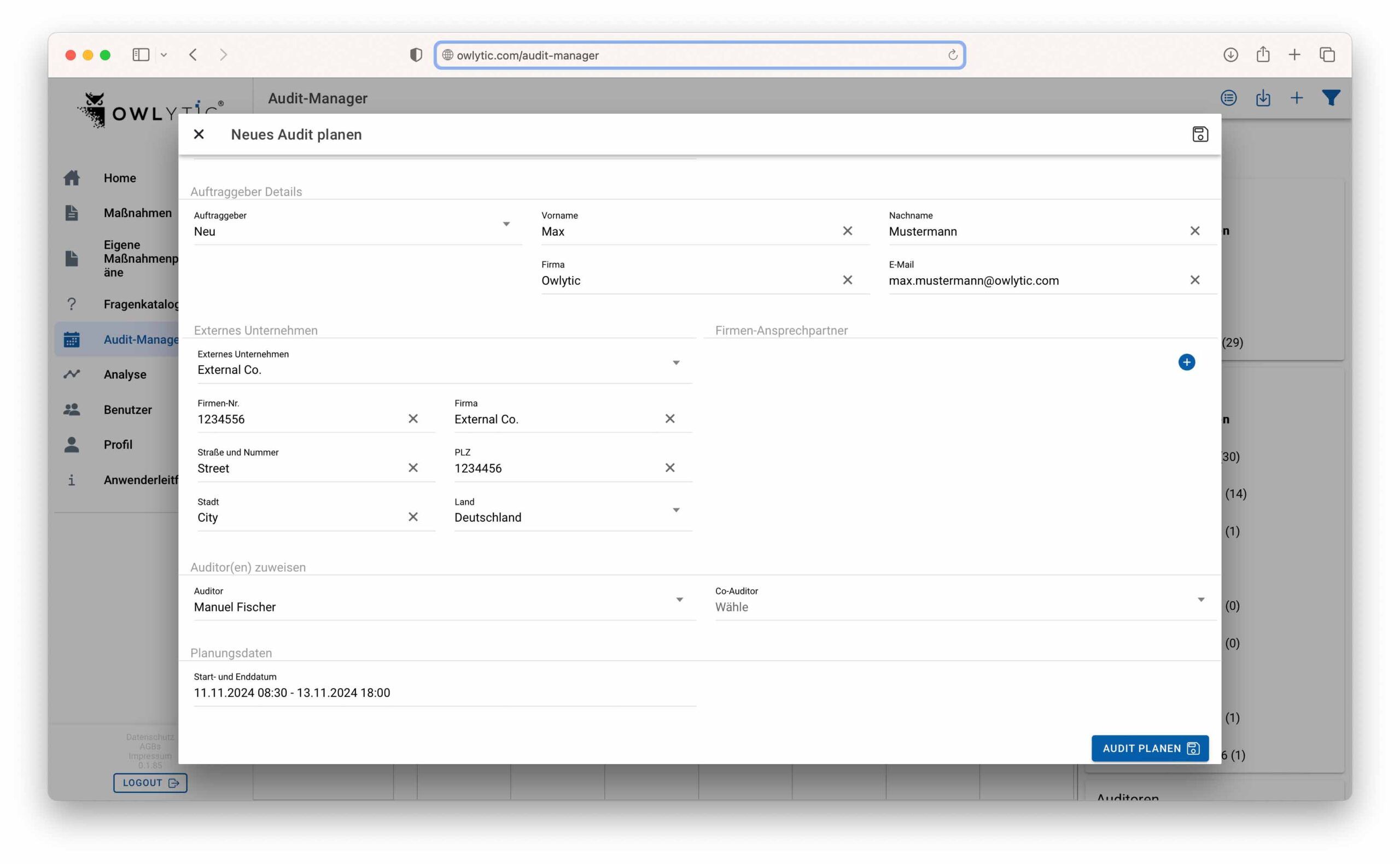 Owlytic Auditplanung